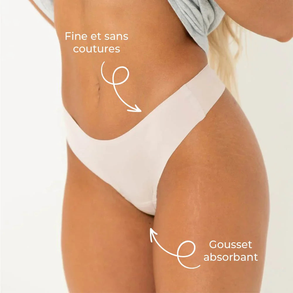 Tanga taille mi-haute noir (Lot de 3)